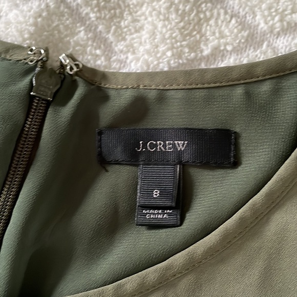 J. Crew Jumpsuit Womens 8 Olive Green Wide Leg Chiffon Minimalist Old Money - Picture 2 of 9